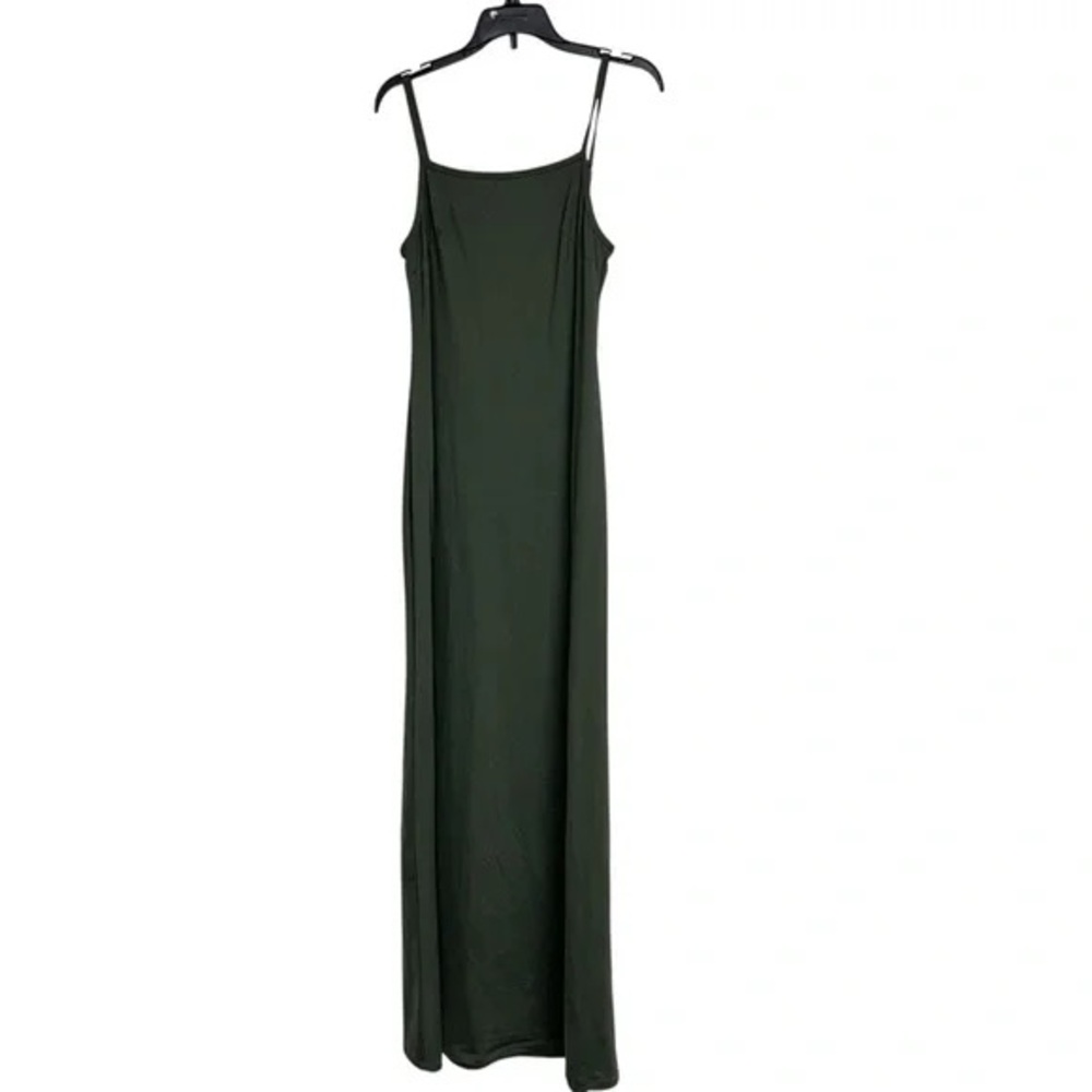 Green Sleeveless Spaghetti Strap Maxi Dress